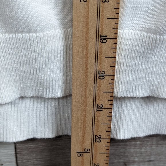 Express*Women's 3/4 Striped Sleeve Boat Neck Straight Hem Pullover Sweater~Large - Picture 9 of 10